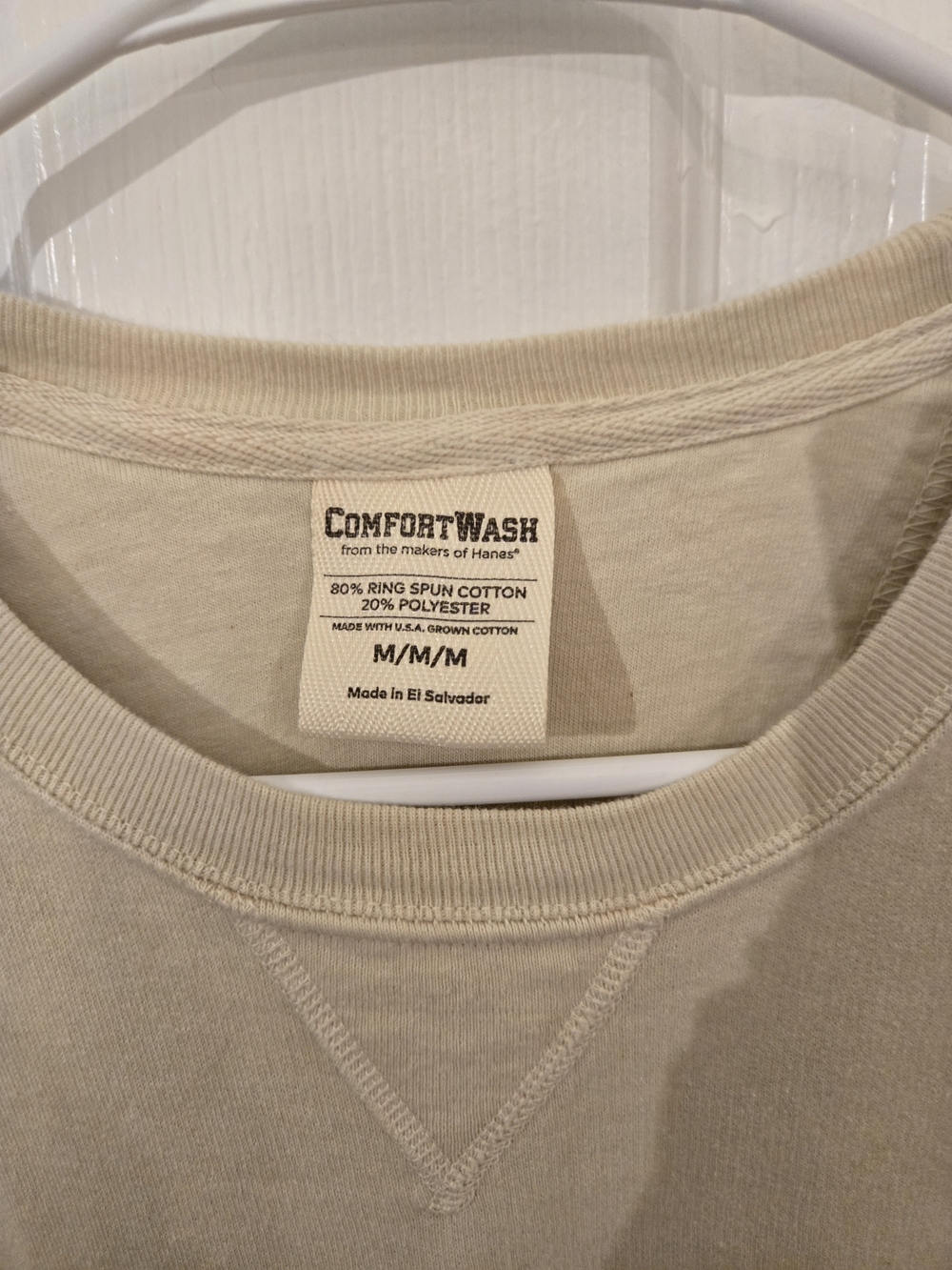ComfortWash Crewneck Sweatshirt in Light Beige - Classic Everyday Pullover - Picture 3 of 3